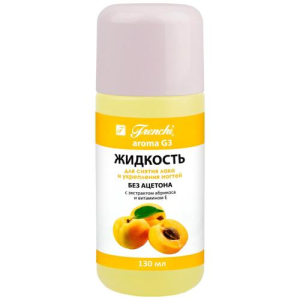 Френчи арома g3 жидкость для снятия маникюрного лака 130мл укрепл. с экстр. абрикоса и вит. е б/ацетона