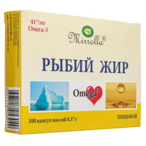Мирролла рыбий жир капсулы 370мг №100 омега-3 пищевой бад