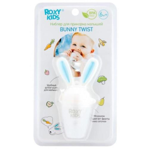 Рокси-кидс ниблер д/прикорма bunny twist 6 +  /арт rfn-005/ голубой