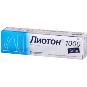 Лиотон 1000 гель для наружного применения 1000ме/г 50г 
