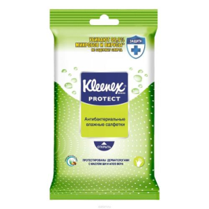 Клинекс протект салфетки влажные  №10 а/бактер. масло ши +  алоэ вера Клинекс протект салфетки влажные  №10 а/бактер. масло ши +  алоэ вера