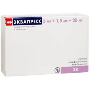 Эквапресс капсулы с модифицированным высвобождением 5мг + 1,5мг + 20мг №28 