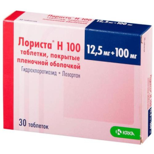 Лориста н 100 таблетки покрытые пленочной оболочкой 12.5мг + 100мг №30 
