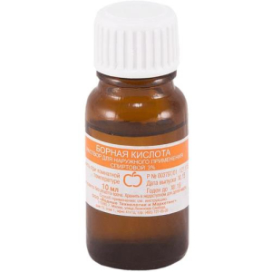 Борная кислота раствор для местного применения спиртовой 3% 10 мл №1