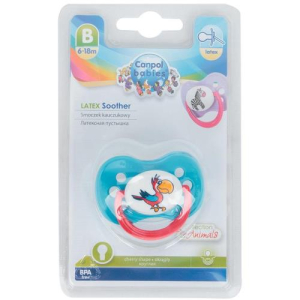 Канпол пустышка латекс круглая 6-18 мес. animals бирюзов. /арт.22/594/ [canpol]