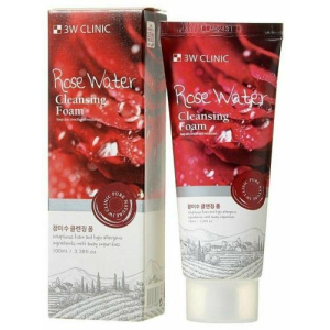 3w клиник пенка для умывания 100мл увлажн в розовой водой