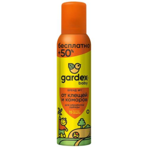 Гардекс беби аэрозоль 150мл от клещей и комаров на одежду