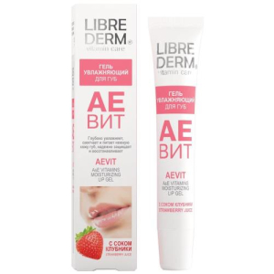 Либридерм аевит гель для губ 20мл увлажняющий малина 
