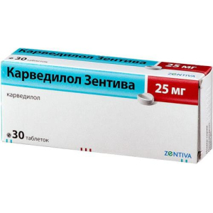 Карведилол зентива таблетки 25мг №30 