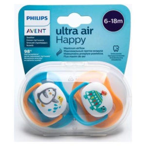Авент ультра айр хеппи пустышка силиконовая №2 6-18мес  /арт 080/07/