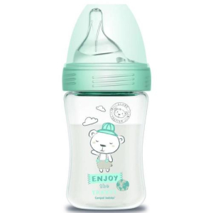 Канпол haberman  бутылочка для кормления 260мл антиколиковая 0 + /медвежонок