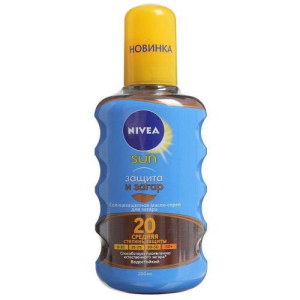 Нивея сан масло-спрей д/загара защита + загар spf20 200мл. /арт. 86037/ [nivea]