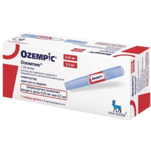 Оземпик раствор для подкожного введения 1,34мг/мл 1,5мл /в компл. с однораз. иглами новофайн плюс - 6 шт./