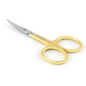 Маникюр ножницы узкие прямые 9х4,5см золото/серебро