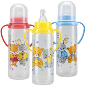 Курносики бутылочка для кормления 250мл силикон. соска с ручками /арт. 11005/