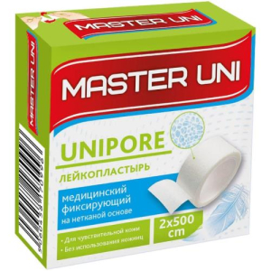 Мастер юни юнипор лейкопластырь медицинский фиксирующий 2х500см неткан.