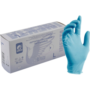 Валли пластик перчатки смотровые нитриловые нестерильные неопудренные №100 (50пар) р.м голуб.