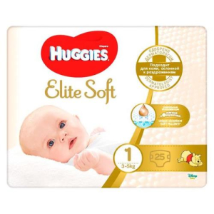 Хаггис элит софт подгузники детские 3-5кг №25 р 1