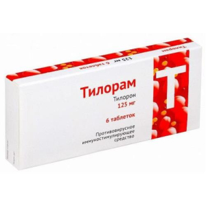 Тилорам таблетки покрытые пленочной оболочкой 125мг №6
