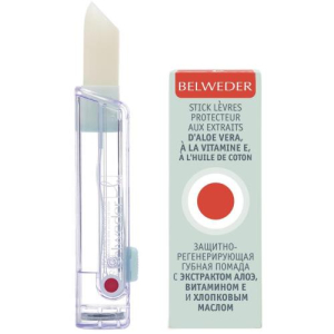 Бельведер помада для губ 4г защитно-регенер. алоэ + витам. е и хлопк. масло