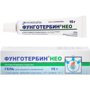 Фунготербин нео гель для наружного применения 10мг/г + 100мг/г 15г