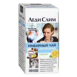 Леди слим чай имбирный лимон 2г. №30 пак.