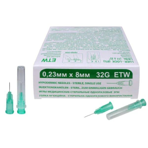 ИГЛЫ МЕДИЦИНСКИЕ СТЕРИЛЬНЫЕ ОДНОРАЗОВЫЕ SFM 33G 0,2ММХ4ММ ETW N50