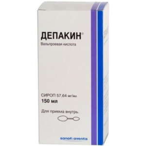 Депакин сироп 57.64мг/мл 150мл /в комплекте с шприцем дозирующим/