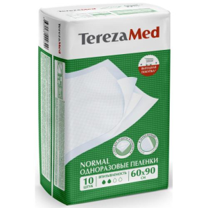 Терезамед пеленки одноразовые впитывающие №10 нормал 60х90см
