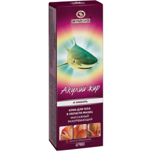 Акулья сила акулий жир  крем для тела 75мл массаж. имбирь п/растяж. мышц