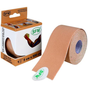 Сфм пластер лента кинезиологическая №1 на хлопк. основе рулон 5х500см беж.