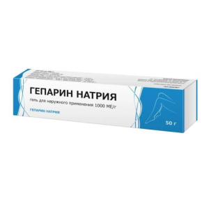 Гепарин гель для наружного применения 1000ме/г 50г