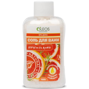 Олеос морская соль для ванн 400г упругость кожи масло розмарин + грейпфрут