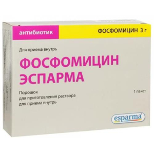 Фосфомицин эспарма порошок для приготовления раствора для приема внутрь 3000мг 8000мг №1
