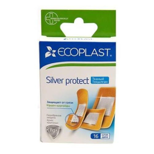 Экопласт пластырь медицинский №16 набор сильвер протект ткан.