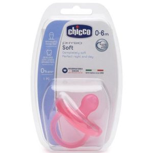 Чикко физио софт пустышка силиконовая 0-6мес розовая /арт 0151/