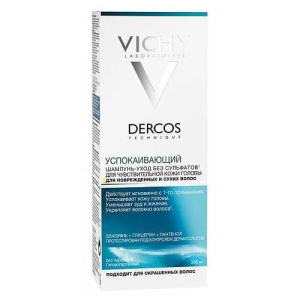 Виши деркос шампунь-уход 200мл успок д/чувст кожи д/повр/сух волос