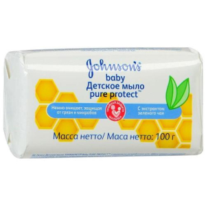 Джонсонс бэйби pure protect мыло а/бактер. 100г. [johnson`s]