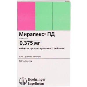 Мирапекс пд таблетки с пролонгированным высвобождением 0,375мг №10