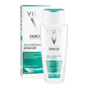 Виши деркос шампунь-уход 200мл регулирующий для жирных волос