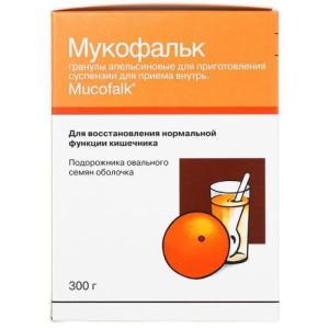 Мукофальк гранулы для приготовления суспензии для приема внутрь 300г апельсин в комплекте с ложкой мерной