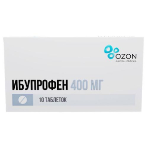 Ибупрофен таблетки покрытые пленочной оболочкой 400мг №10