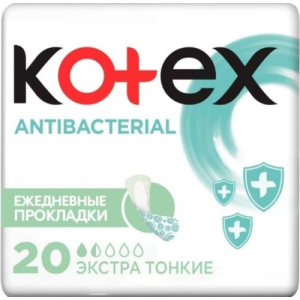 Котекс прокладки ежедневные №20 а/бактериал экстра тонкие