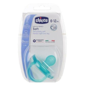 Чикко физио софт пустышка силиконовая 6-12мес голубая /арт.0141/