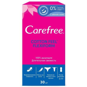 Кэфри коттон фил флексиформ прокладки ежедневные №30 