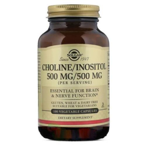 Солгар холин/инозитол капсулы 500мг + 500мг №100 бад