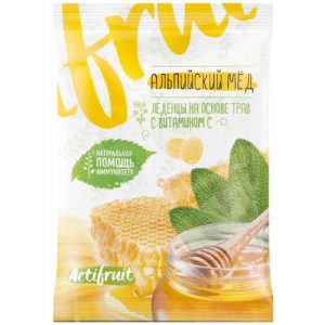Актифрут леденцы витамин с +  альпийский мед 60г. бад /гуслица/