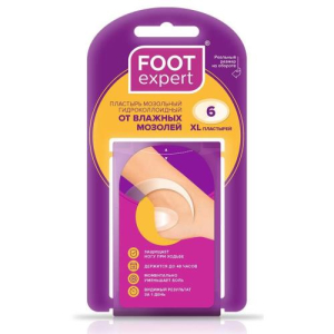 Фут эксперт пластырь гидроколлоидный №6 3,7х5,5см п/влаж. мозолей