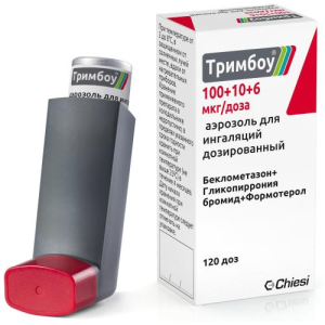 Тримбоу аэрозоль для ингаляций дозированный 100+10+6мкг/доза (120доз)