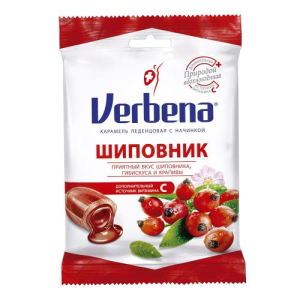 Вербена леденцовая карамель 60г начинка шиповник